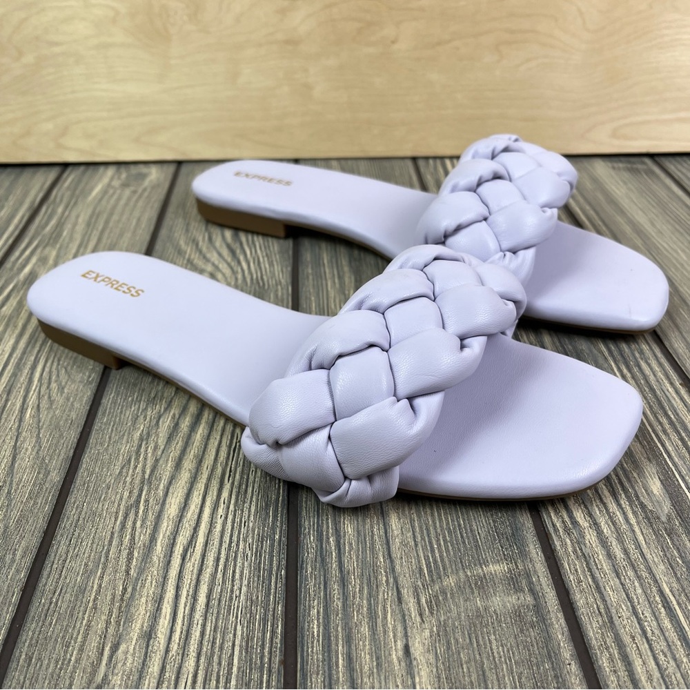 Express Braided One Band Sandals Lilac Purple Women's Size 9.5 - Picture 4 of 8